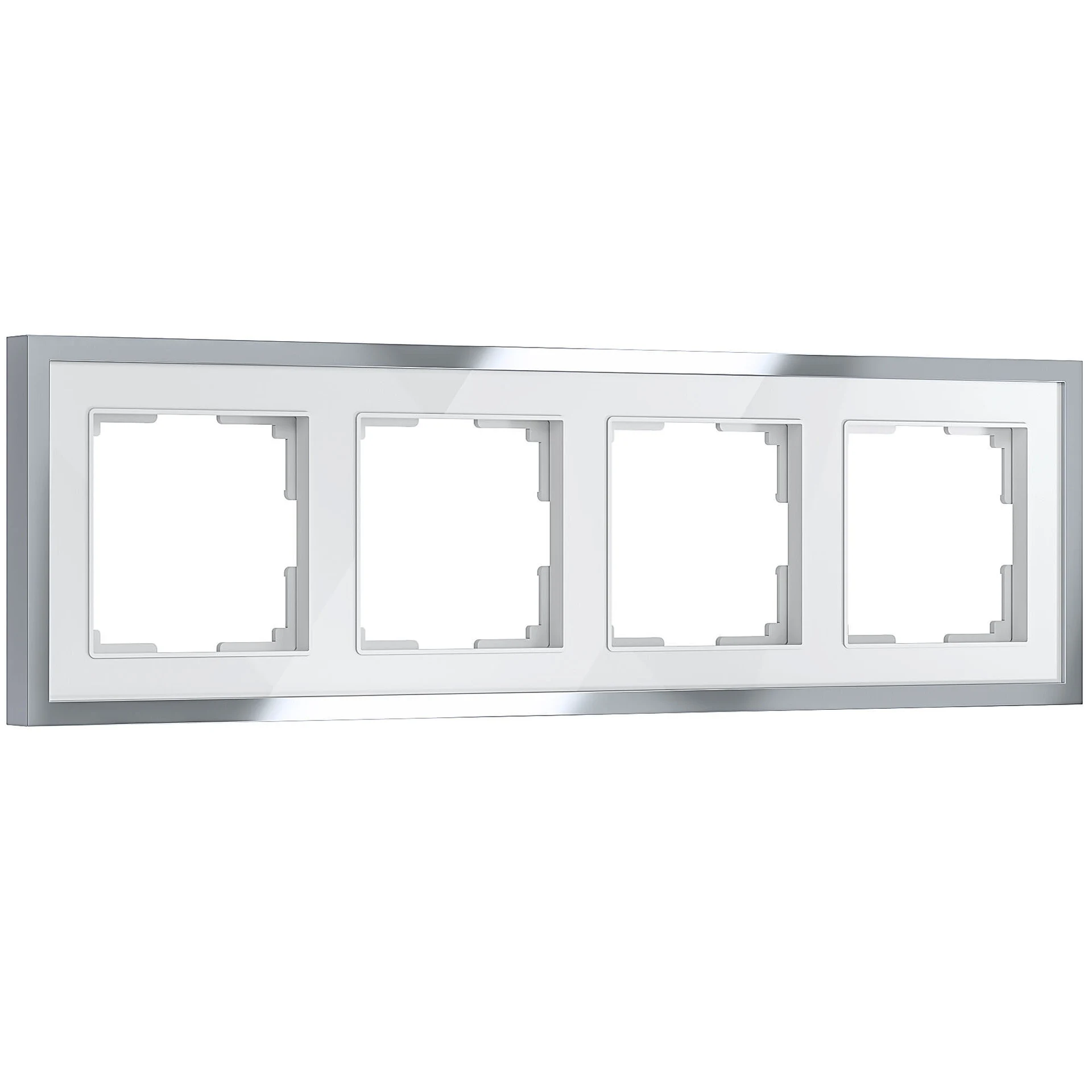 Рамка Werkel W0042850/ Рамка на 4 поста Baguette (белый/серебро)