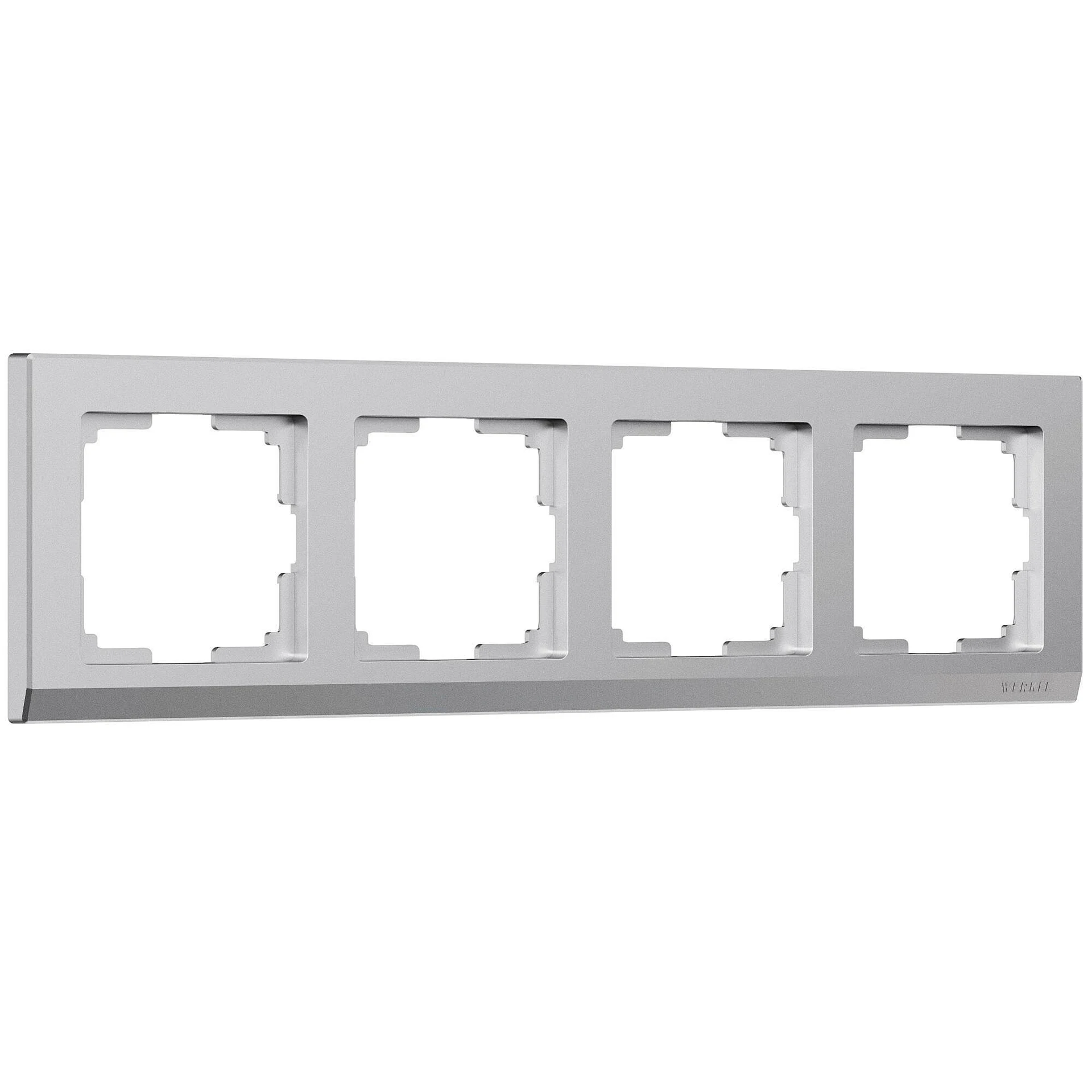 Рамка Werkel W0041865/ Рамка на 4 поста Stark (серебряный матовый)