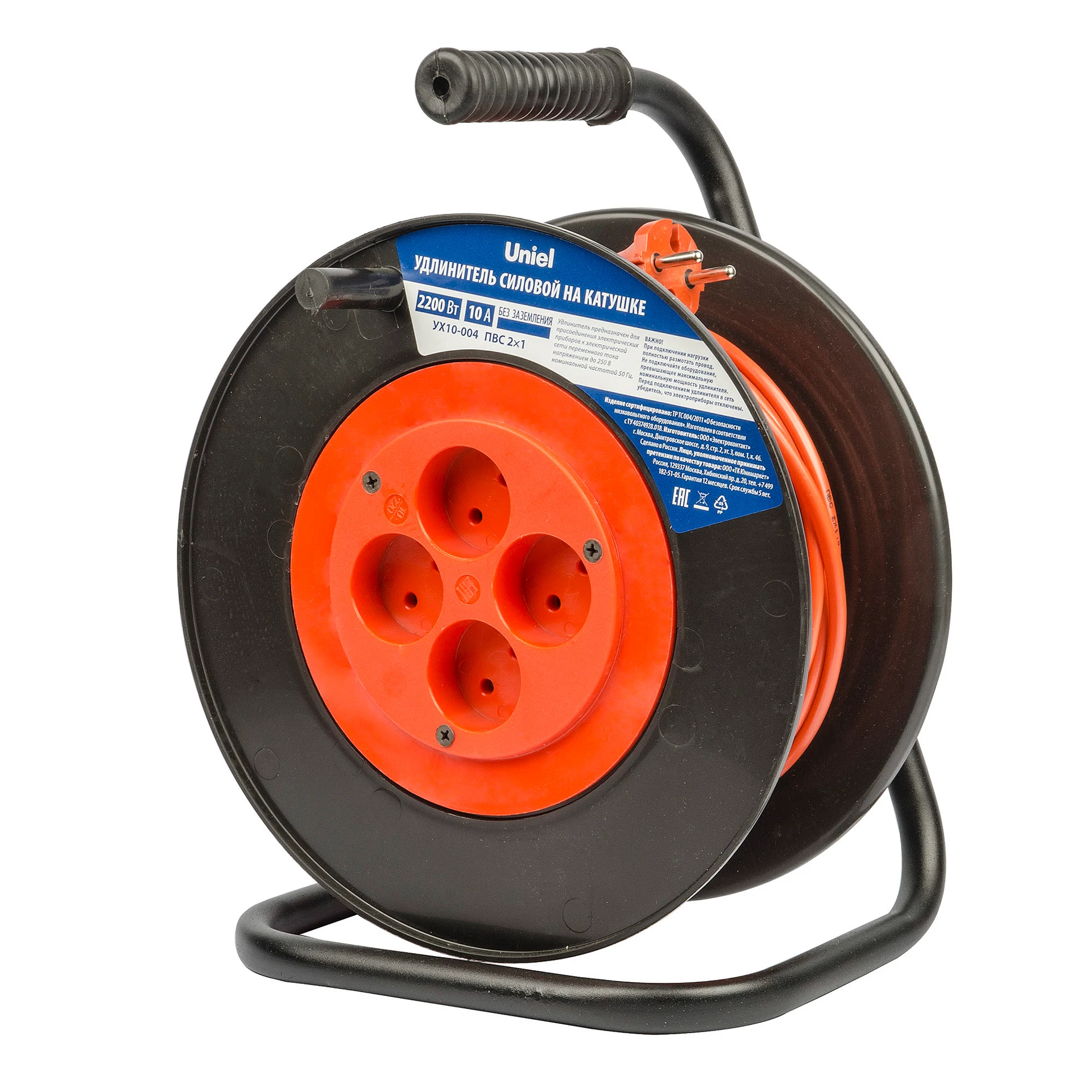 Удлинитель Uniel YX10-004 /UCK-4N/2x1,00/40M/S ORANGE/BLACK