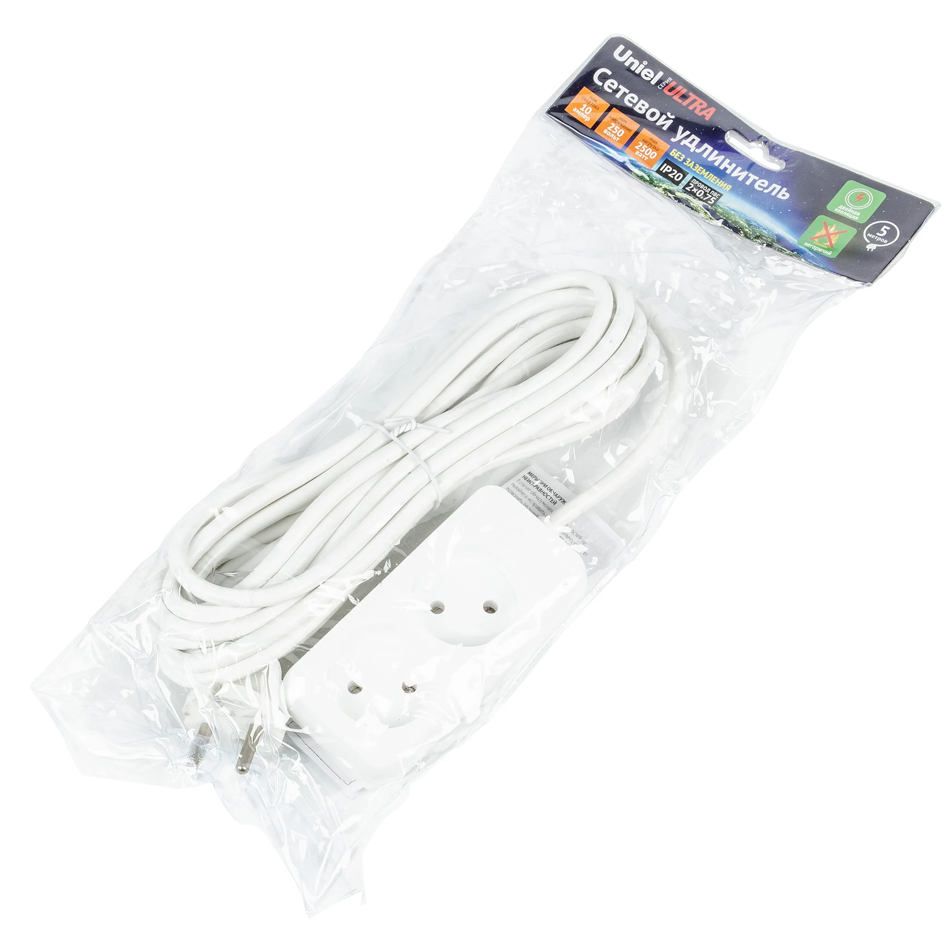 Удлинитель Uniel Ultra S-CU2-5 WHITE