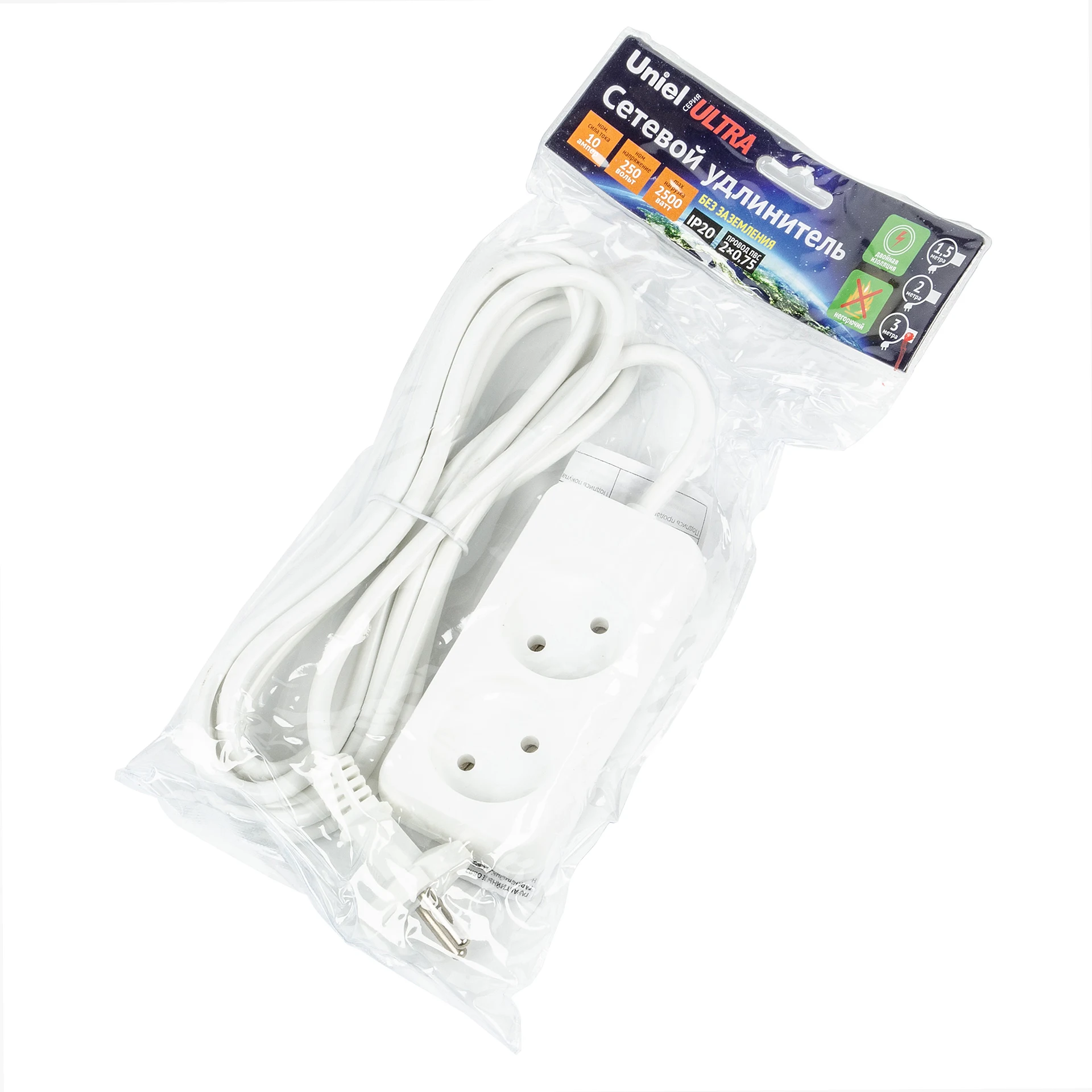 Удлинитель Uniel Ultra S-CU2-3 WHITE