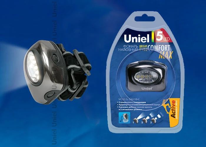 Фонарик Uniel Standard серия S-HL010-C Gun Metal