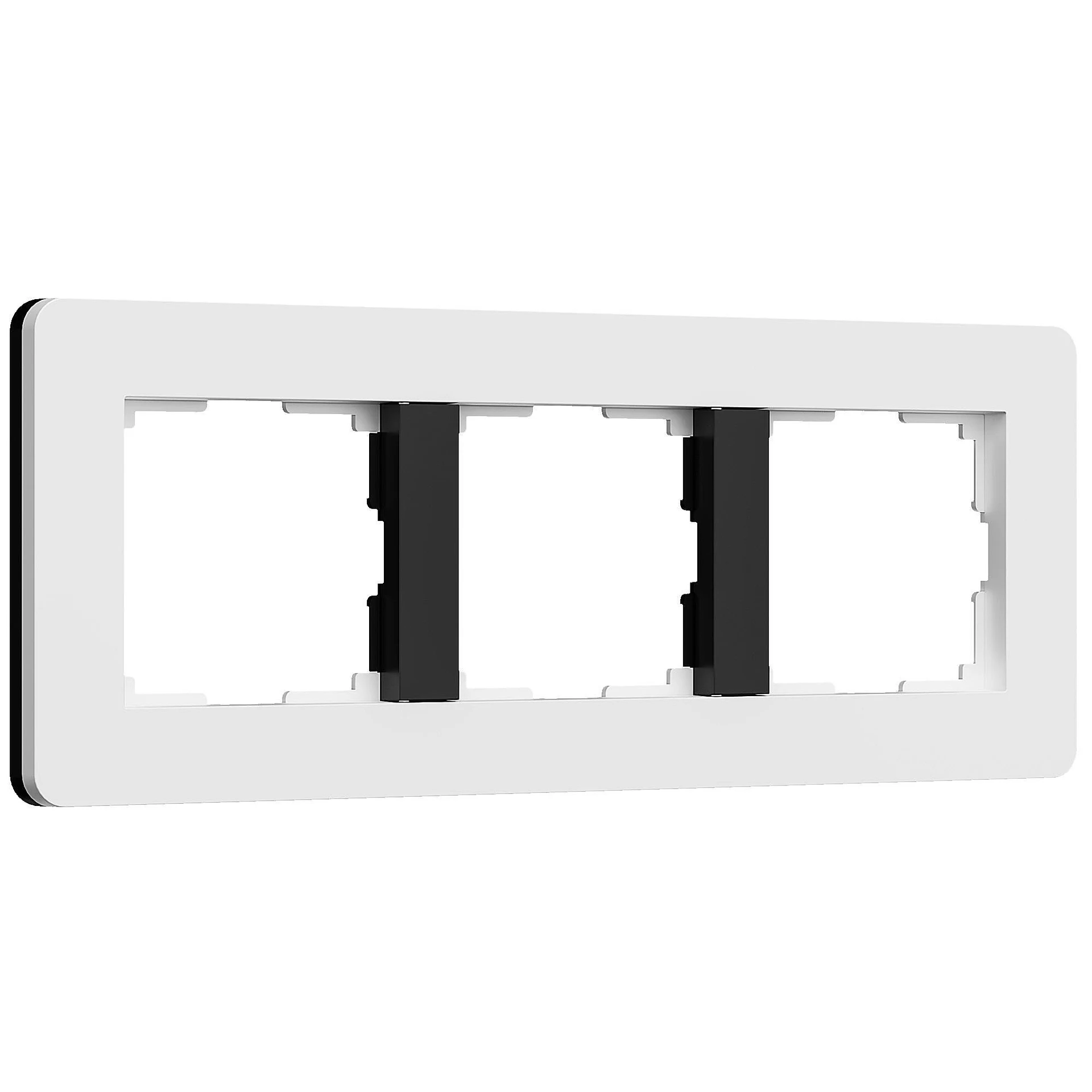 Рамка Werkel Split белый/черный, soft-touch W0033068/ Рамка на 3 поста Split (белый/черный, soft-touch)