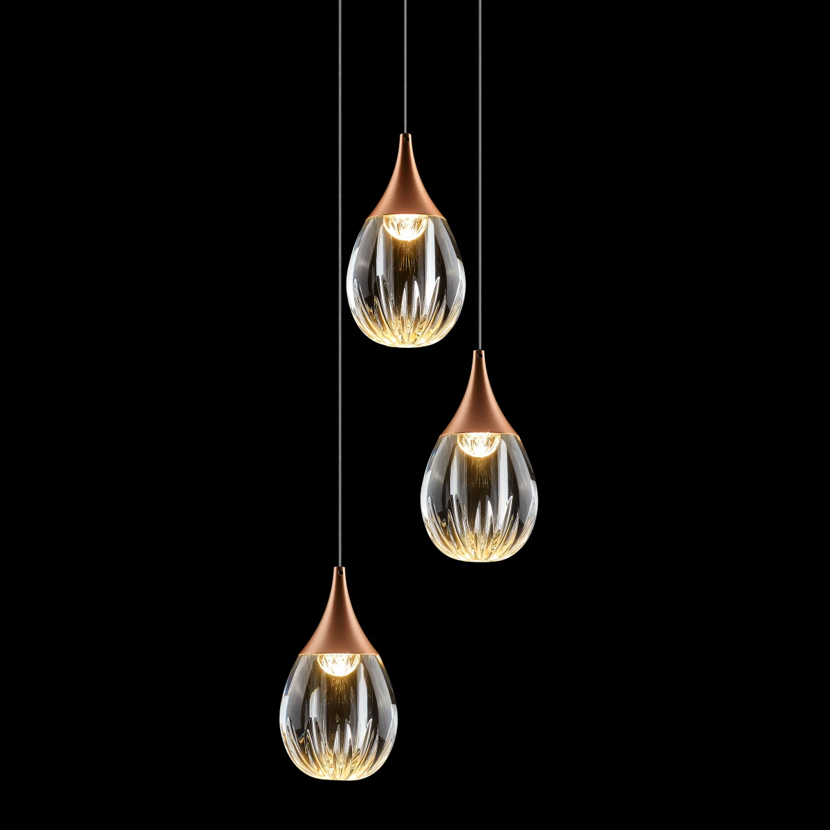 Светильник подвесной Delight Collection Stilla MD24001004-3A copper/clear