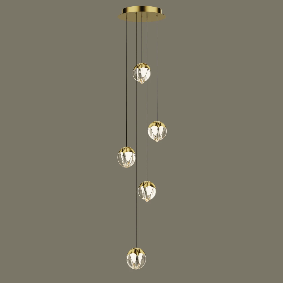 Светильник подвесной Delight Collection MD24001033 MD24001033-5A gold/clear