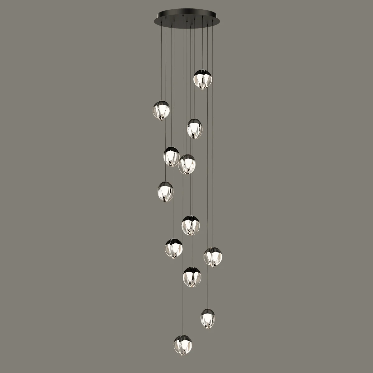 Люстра каскадная Delight Collection MD24001033 MD24001033-12A black/clear