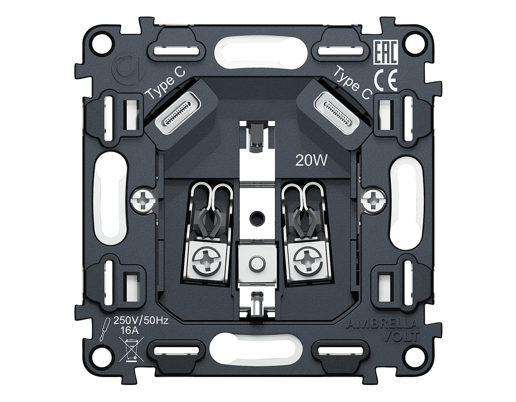 Механизм электрической розетки Ambrella Volt QUANT VM165