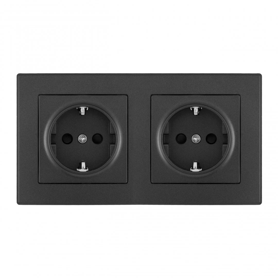 Розетка Arte Milano Set06-2 SET06-2-40-1x2 black