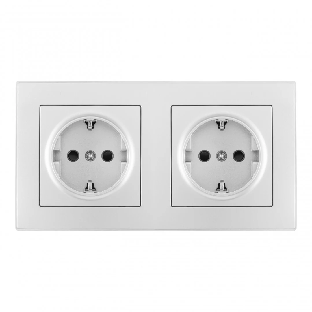 Розетка Arte Milano Set06-2 SET06-2-40-1x2 silver