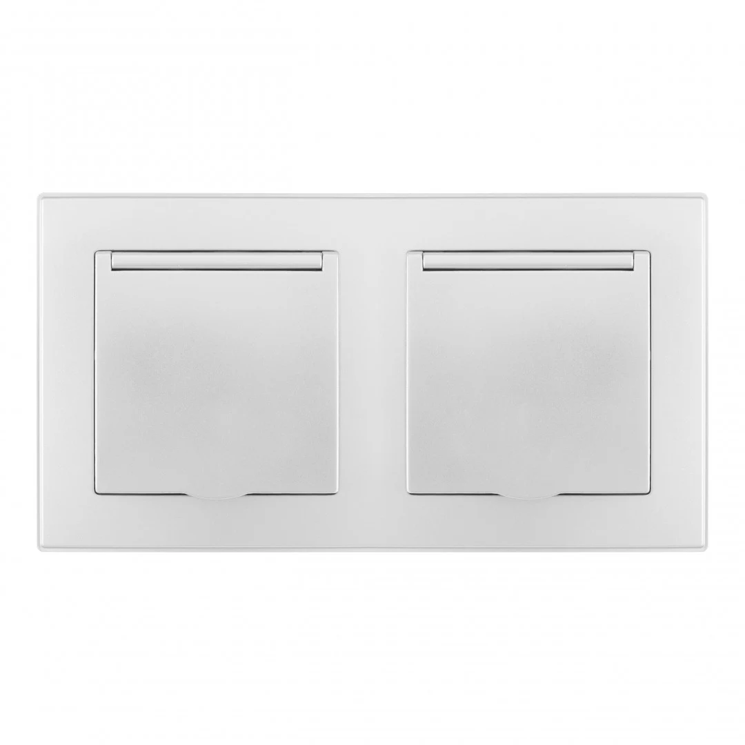 Розетка Arte Milano Set06-2 SET06-2-41-1x2 silver