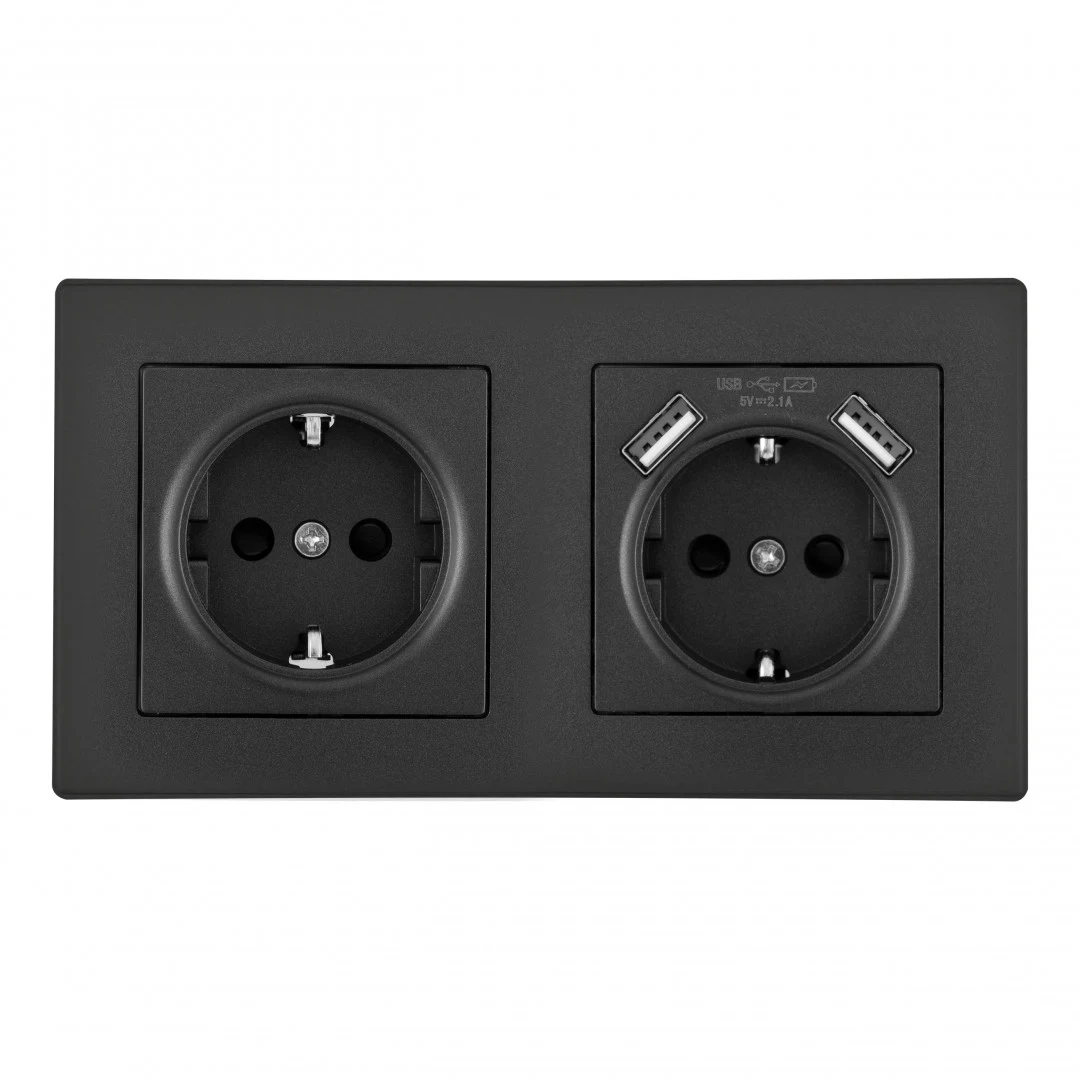Розетка Arte Milano Set06-2 SET06-2-47-1-40-1 black