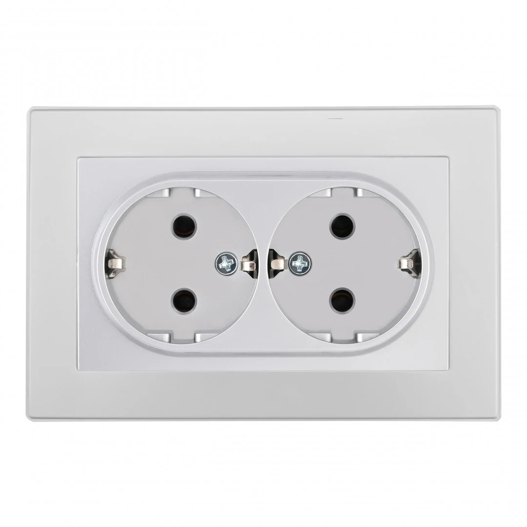 Розетка Arte Milano Set06-2 SET06-double-40-2 silver