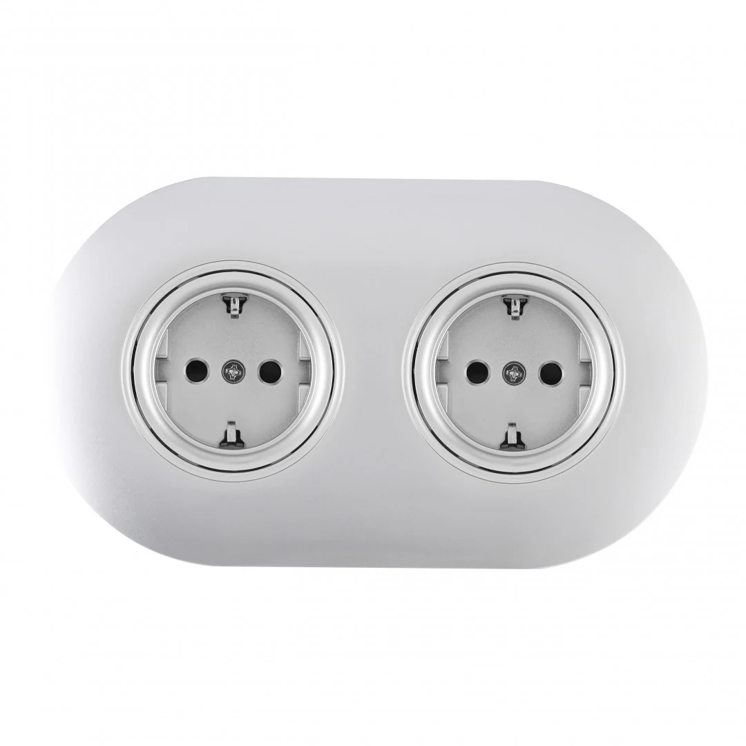 Розетка Arte Milano Set08-2 SET08-2-40-1x2 silver