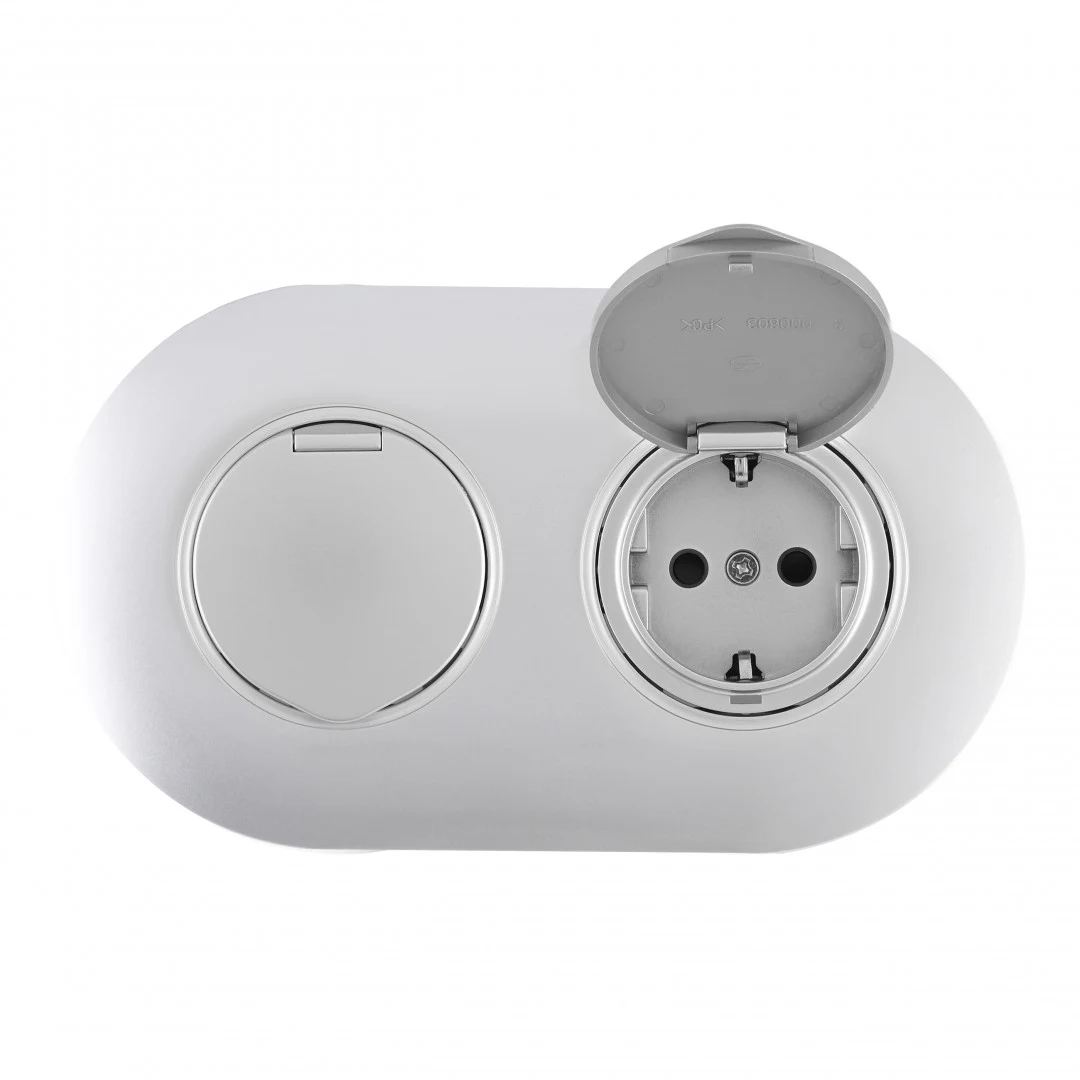 Розетка Arte Milano Set08-2 SET08-2-41-1x2 silver