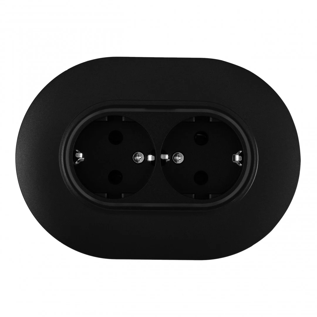 Розетка Arte Milano Set08-2 SET08-double-40-2 black