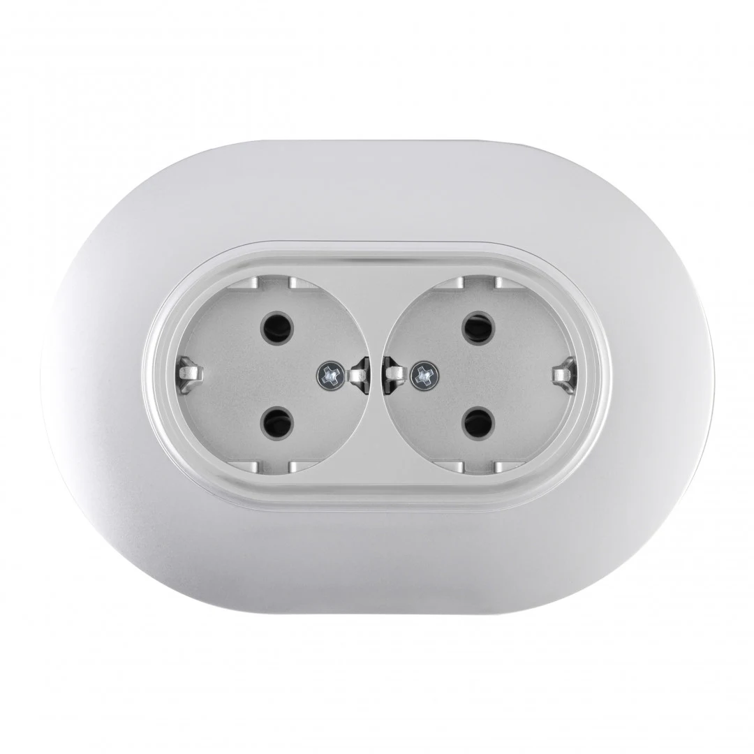 Розетка Arte Milano Set08-2 SET08-double-40-2 silver