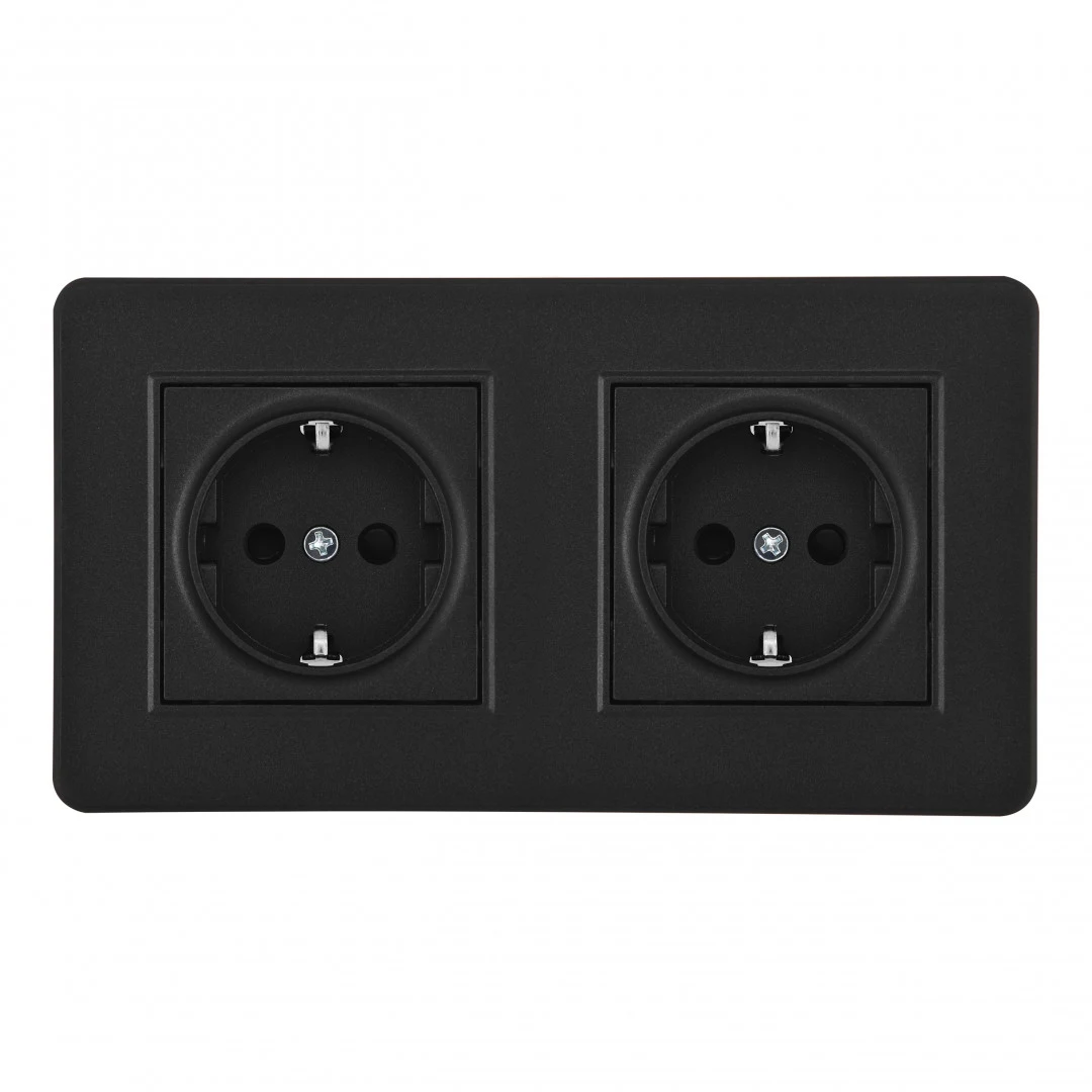 Розетка Arte Milano Set16-2 SET16-2-40-1x2 black