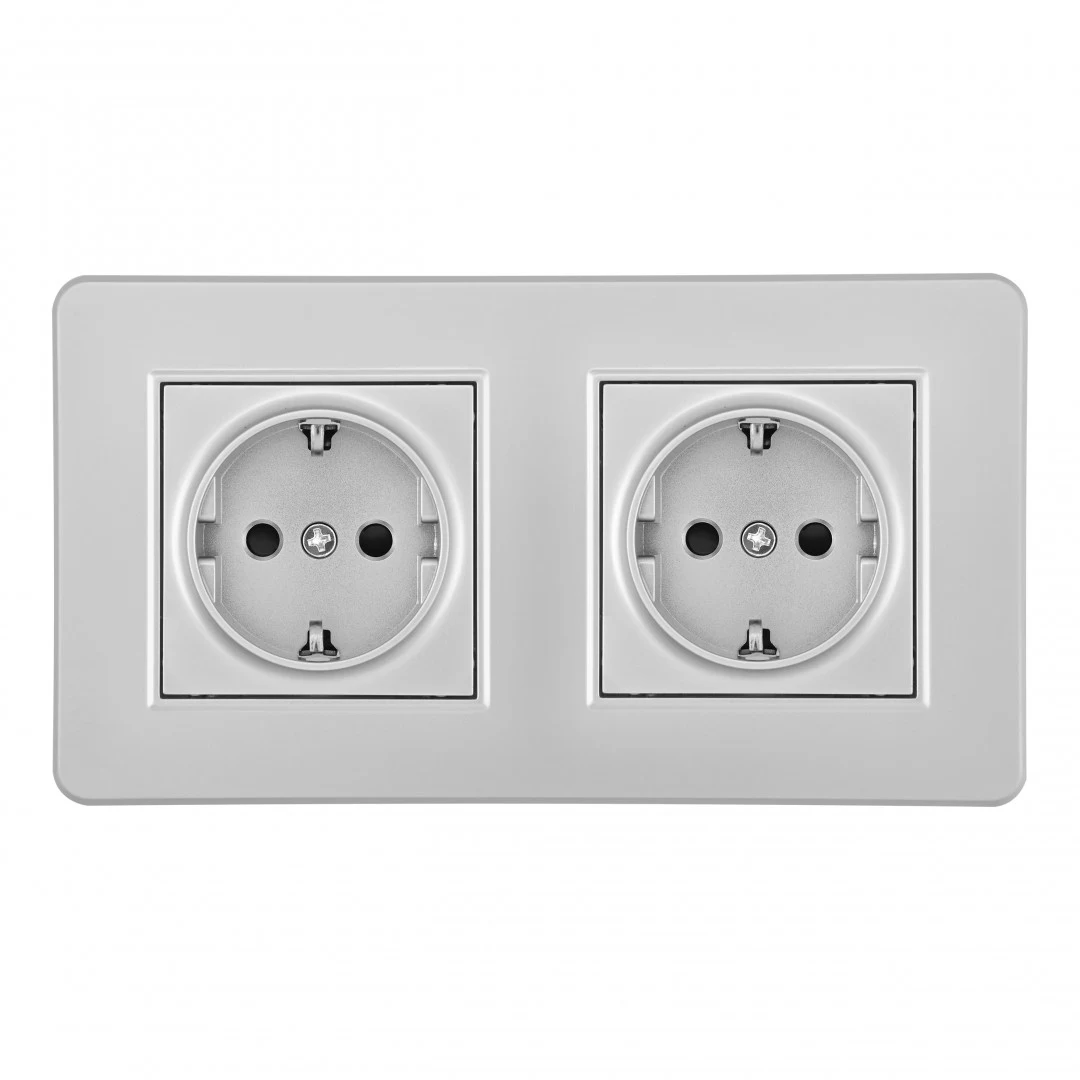 Розетка Arte Milano Set16-2 SET16-2-40-1x2 silver