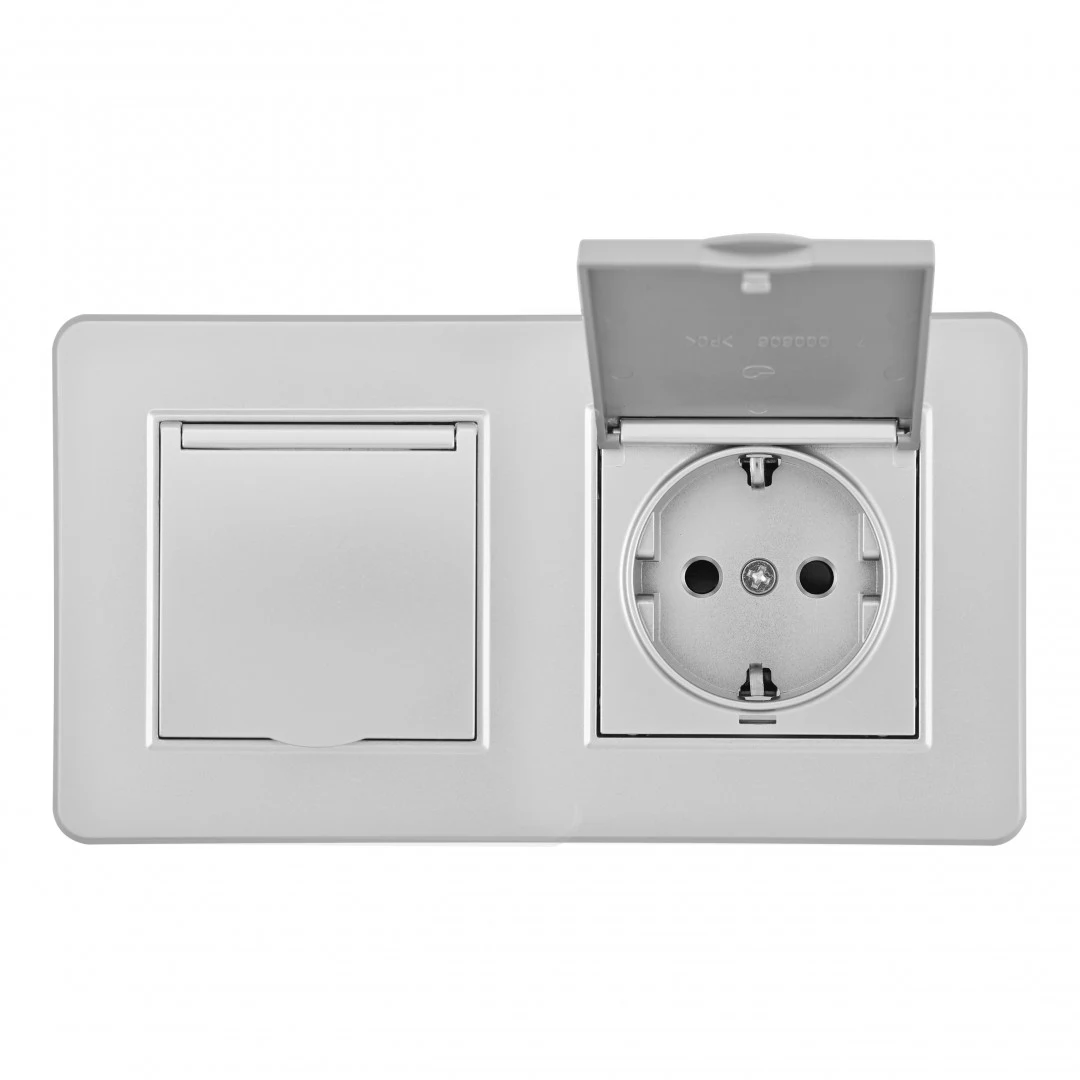 Розетка Arte Milano Set16-2 SET16-2-41-1x2 silver