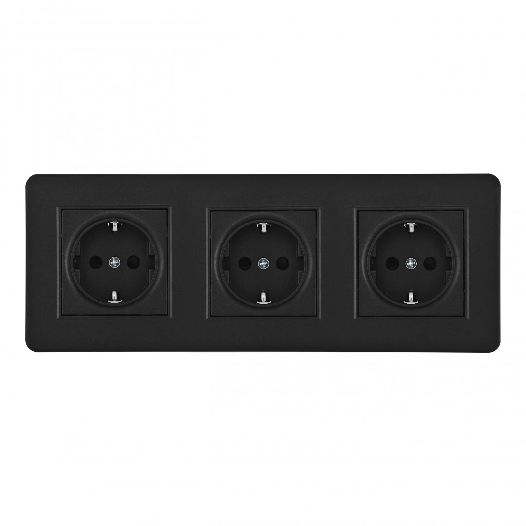 Розетка Arte Milano Set16-3 SET16-3-40-1x3 black