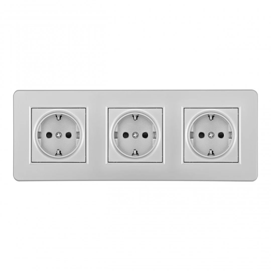 Розетка Arte Milano Set16-3 SET16-3-40-1x3 silver