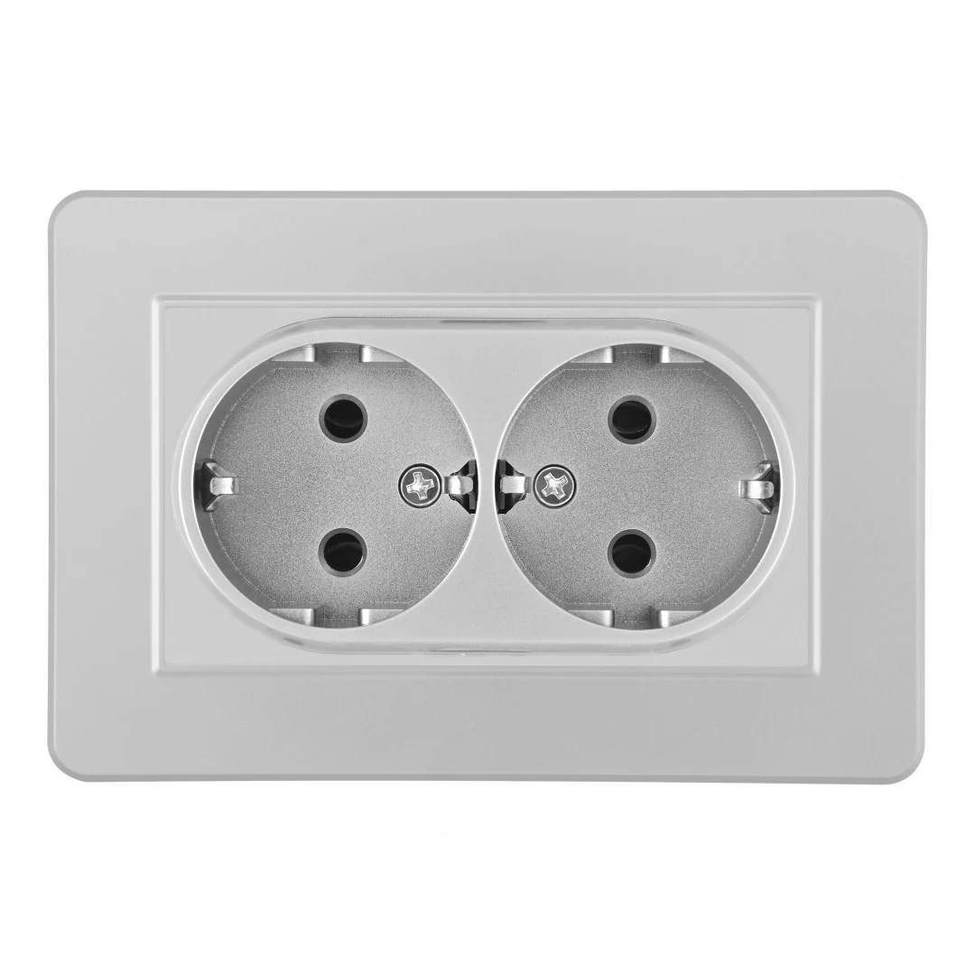 Розетка Arte Milano Set16-2 SET16-double-40-2 silver
