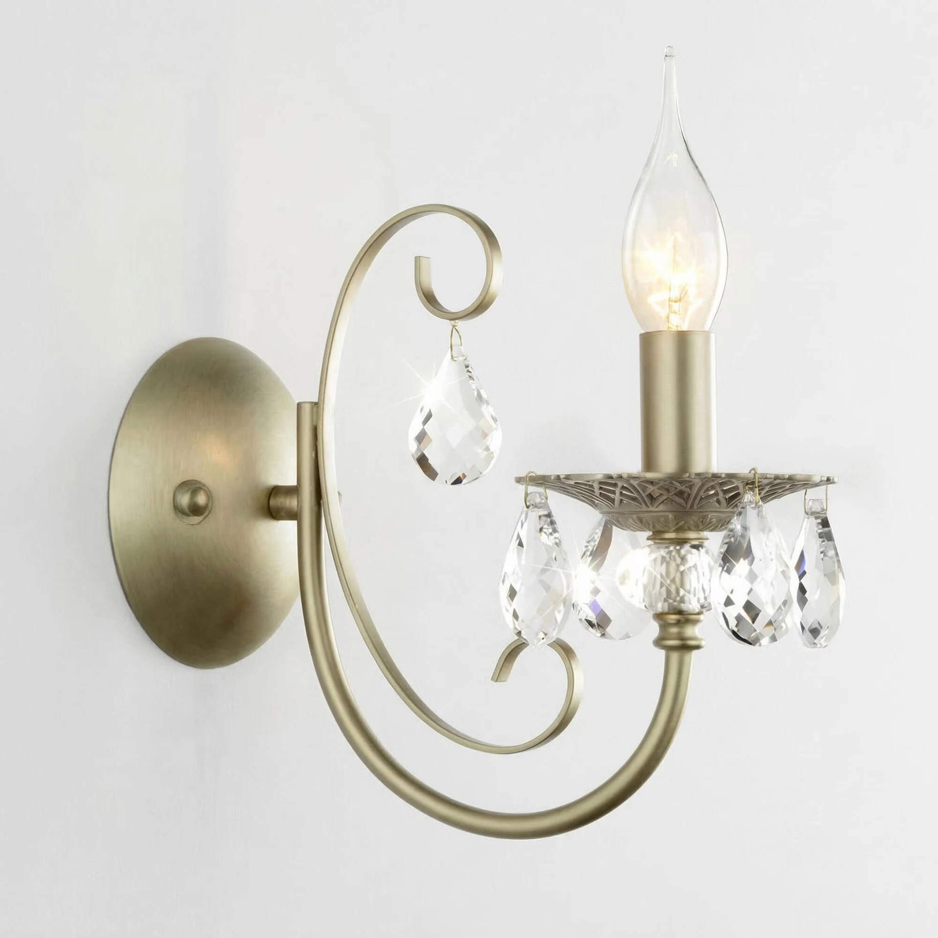 Бра настенное Alda Eurosvet 3305/1 латунь/прозрачный хрусталь Strotskis