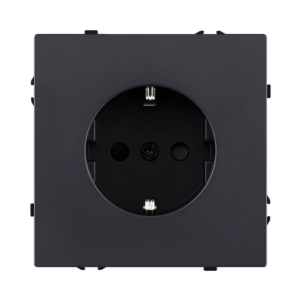 Розетка штепсельная SCHUKO 16A/250 В, черный матовый Kollinger Eclipse EC-014BK