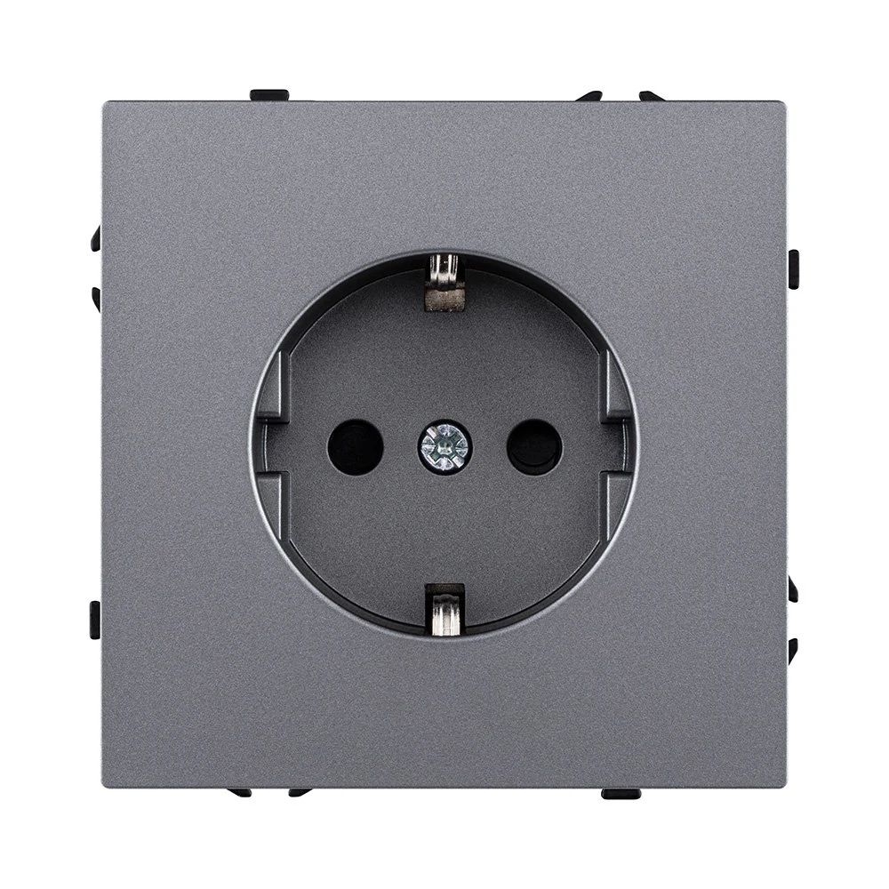 Розетка штепсельная SCHUKO 16A/250 В, серый Kollinger Eclipse EC-014GY