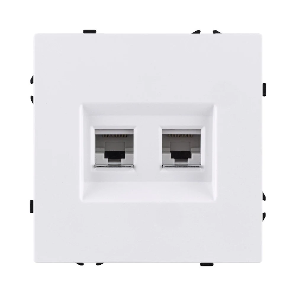 Розетка двойная Ethernet RJ45 Cat.6, белый матовый Kollinger Eclipse EC-018WH