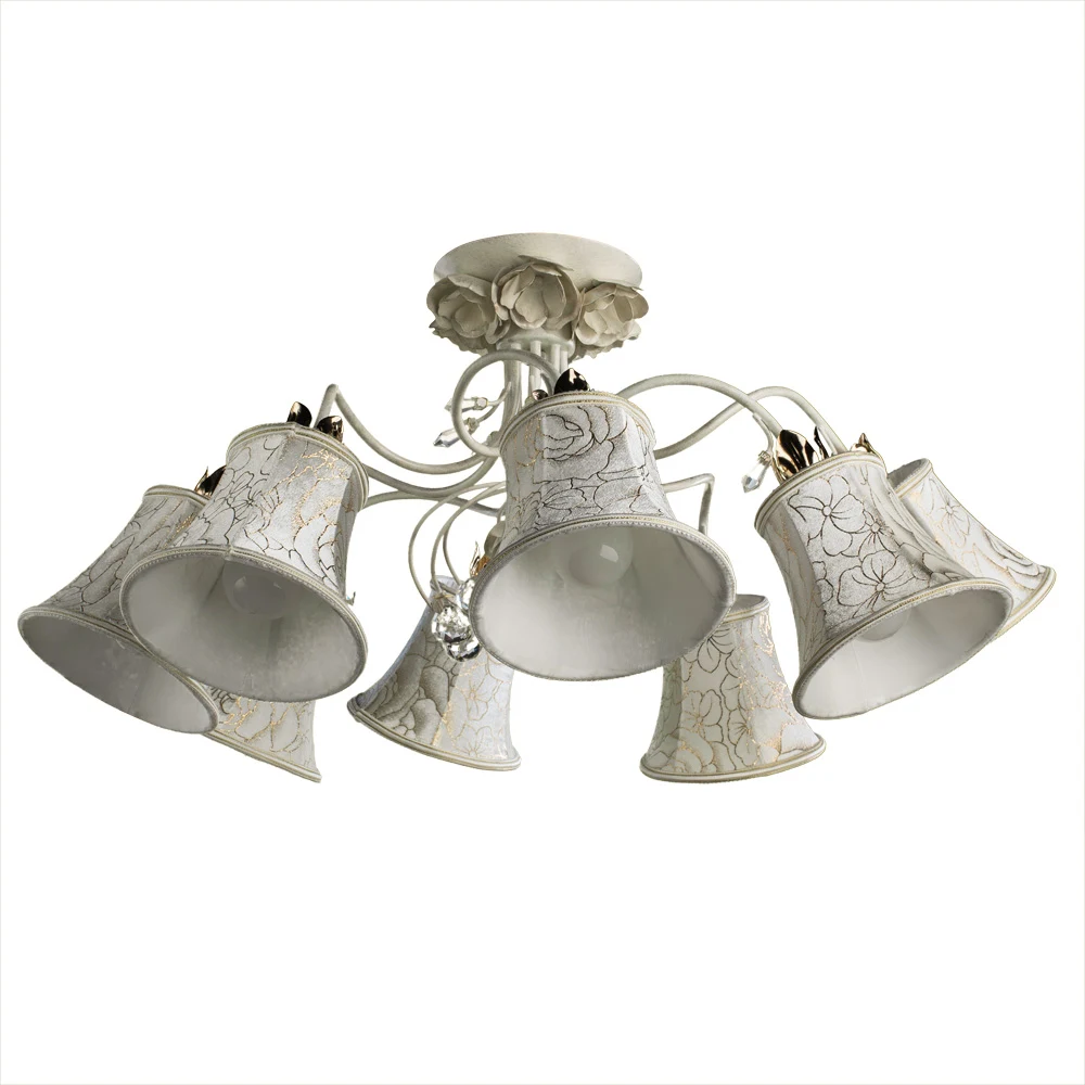Люстра потолочная с цветочками Bellis A2819PL-8WG Arte Lamp