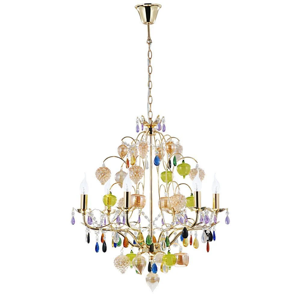 Люстра разноцветная Ricchezza A2011LM-6GO Arte Lamp