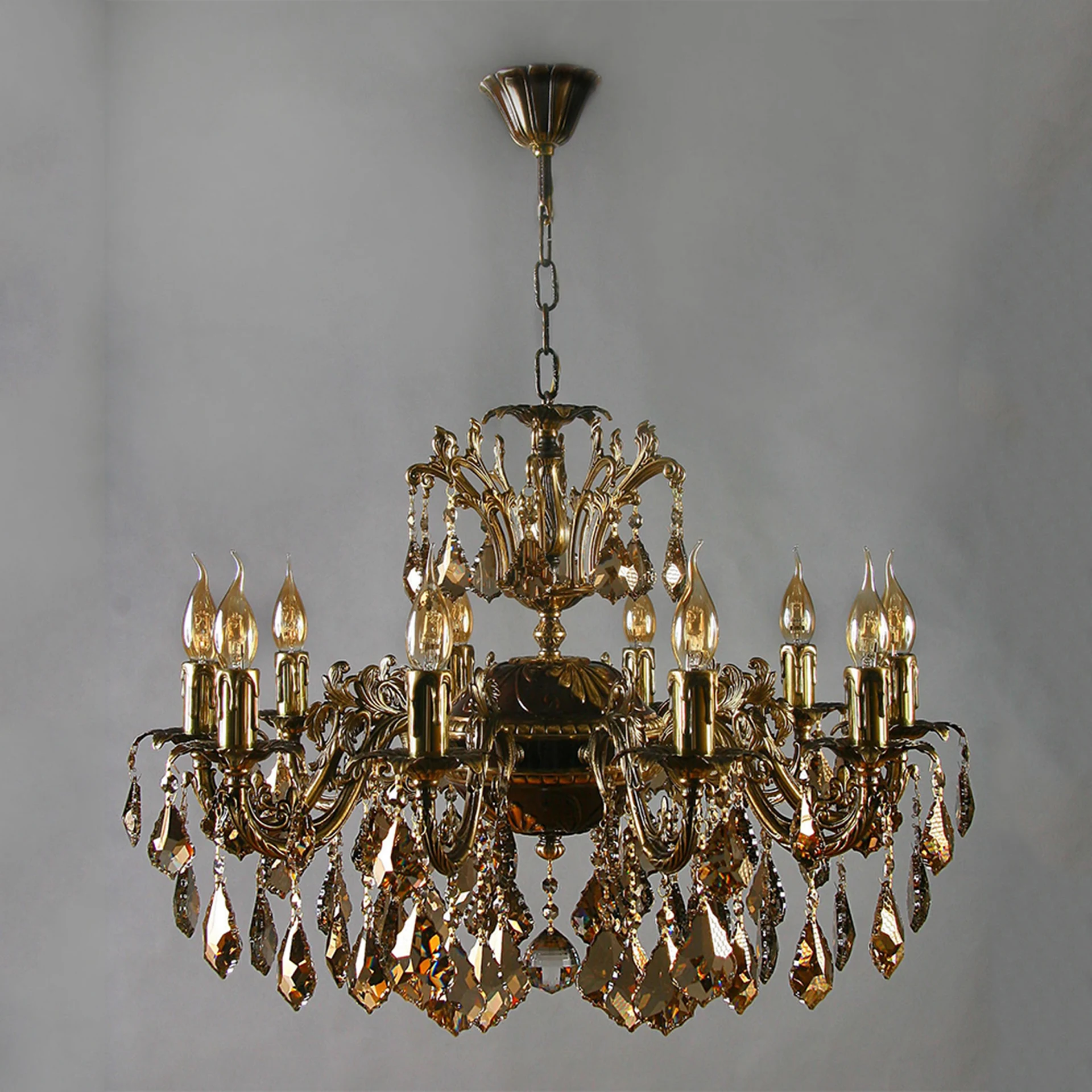 Подвесная хрустальная люстра Granada Ambiente 2118/10 PB Honey Leaf