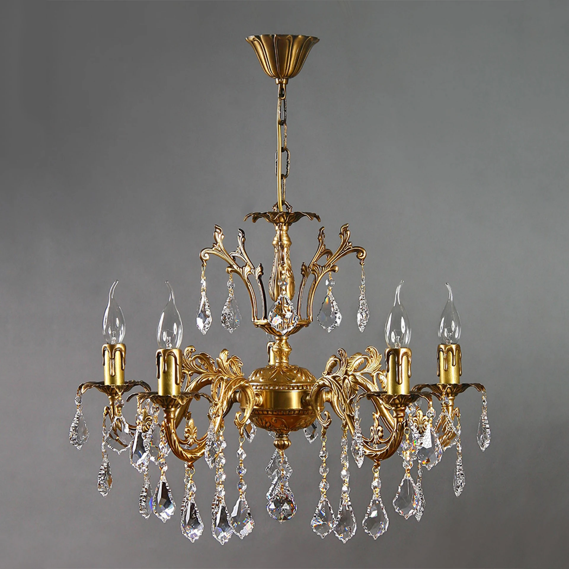 Подвесная хрустальная люстра Granada Ambiente 2118/5 AB Leaf Crystal