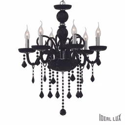 Подвесная хрустальная люстра Giudecca Ideal Lux GIUDECCA SP6 NERO