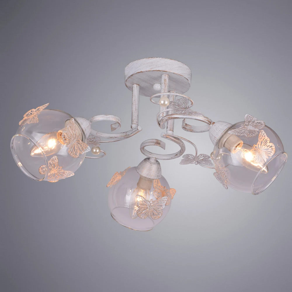 Люстра с бабочками Alessandra A5004PL-3WG Arte Lamp