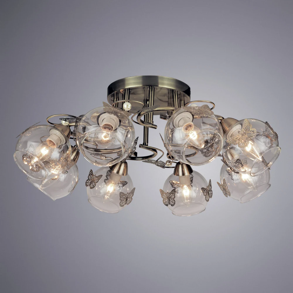 Люстра с бабочками Alessandra A5004PL-8AB Arte Lamp