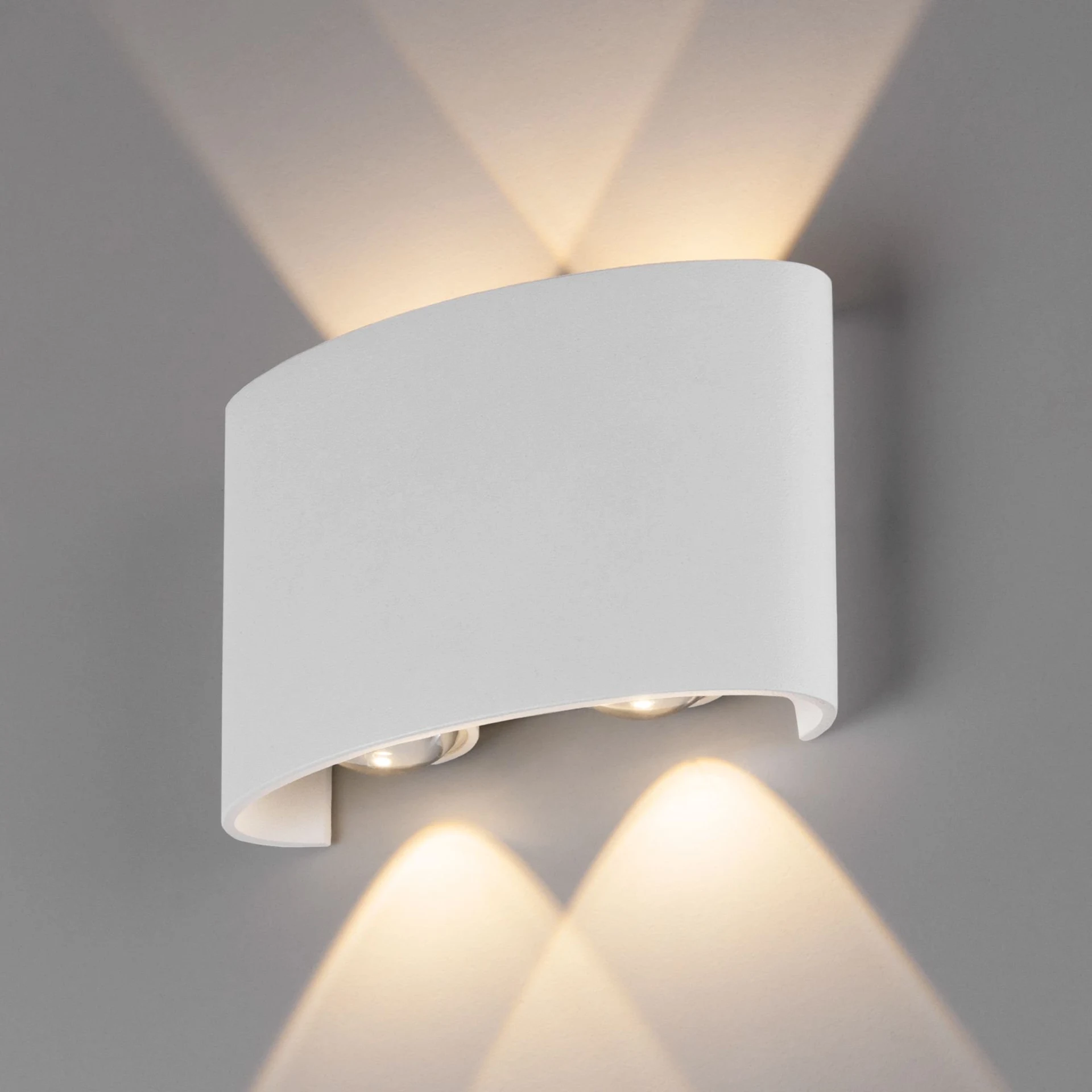 Уличный настенный светильник Elektrostandard 1555 1555 TECHNO LED TWINKY DOUBLE белый
