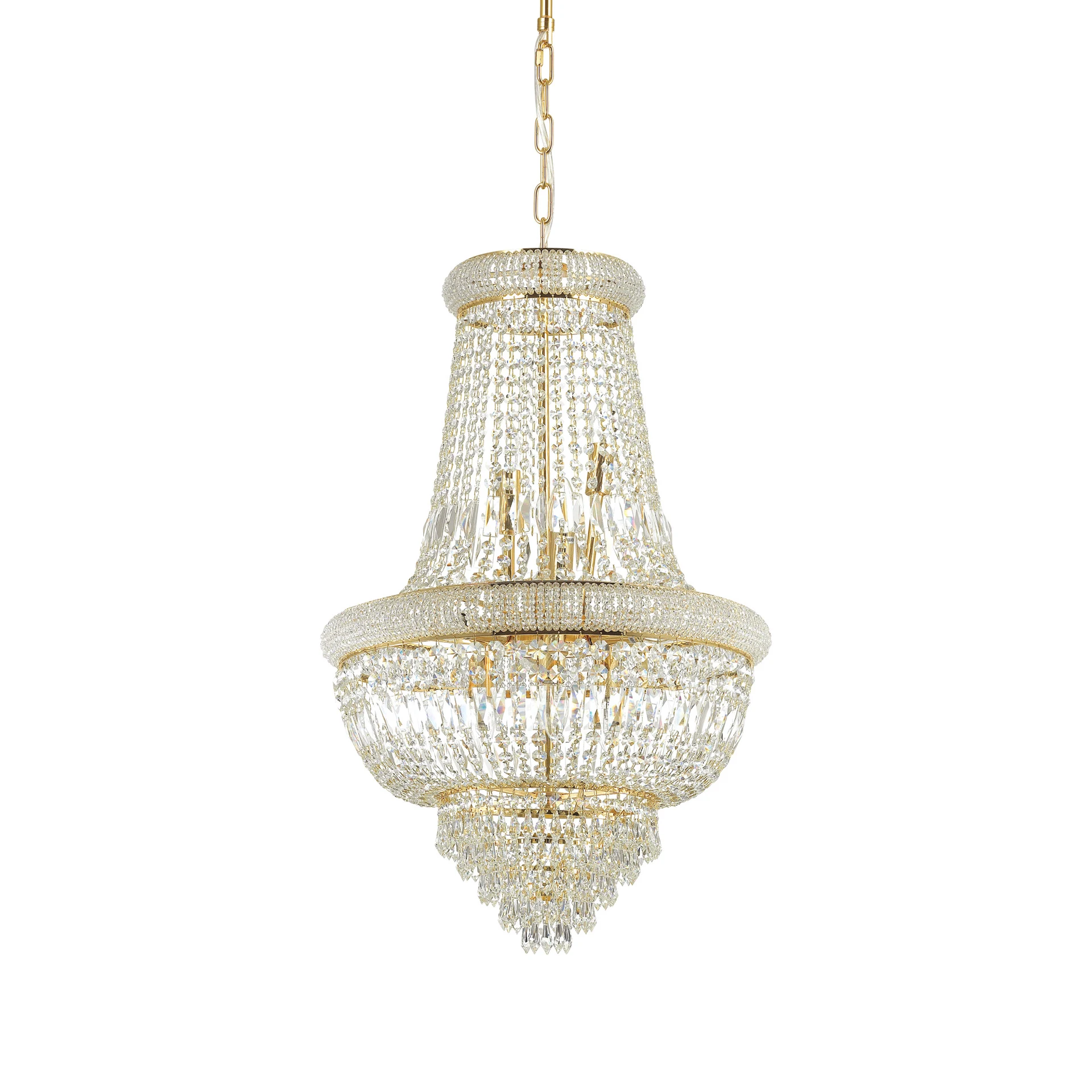 Подвесная хрустальная люстра Dubai Ideal Lux DUBAI SP10 OTTONE