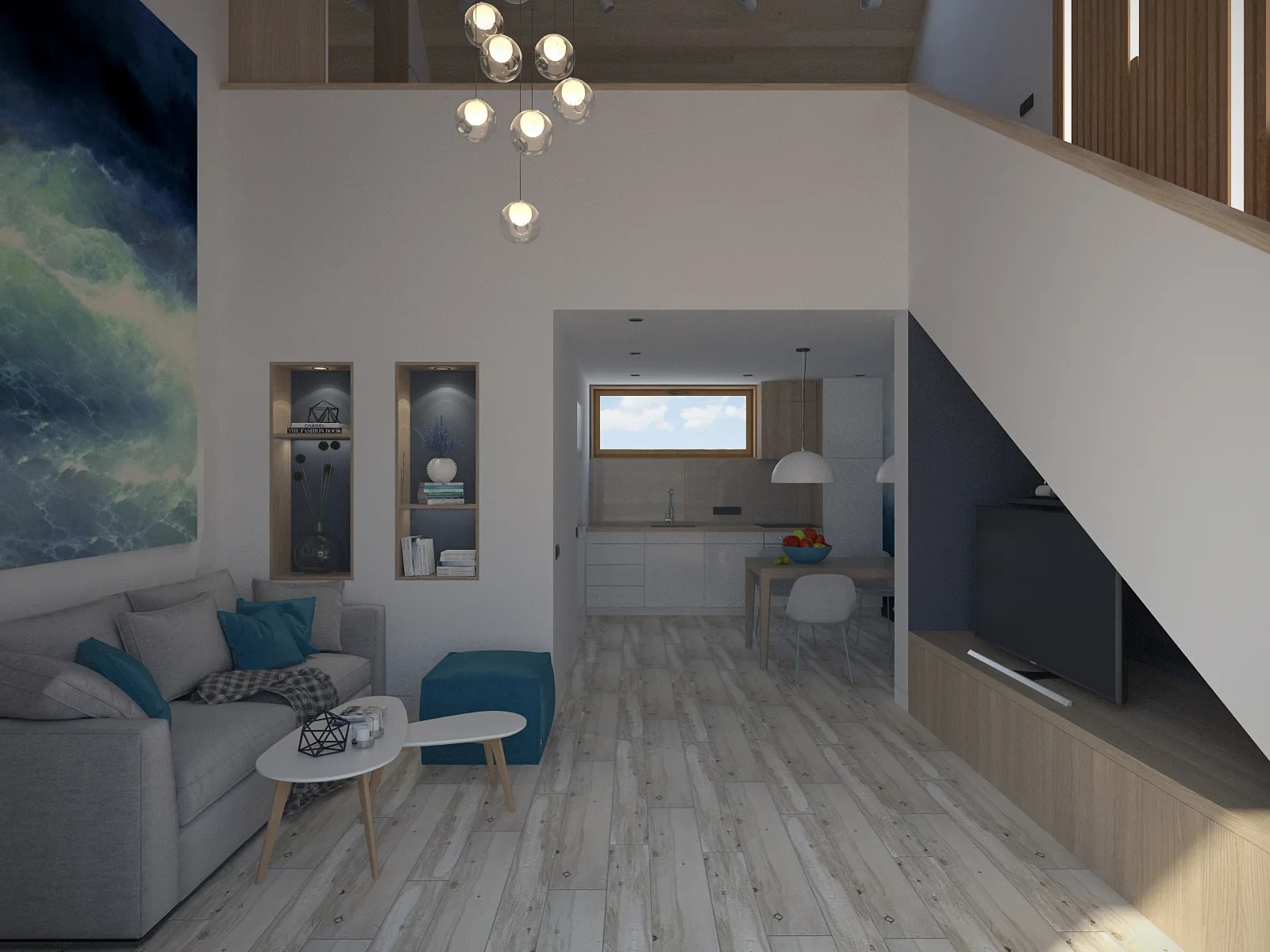 Дизайн проект двухуровневой студии