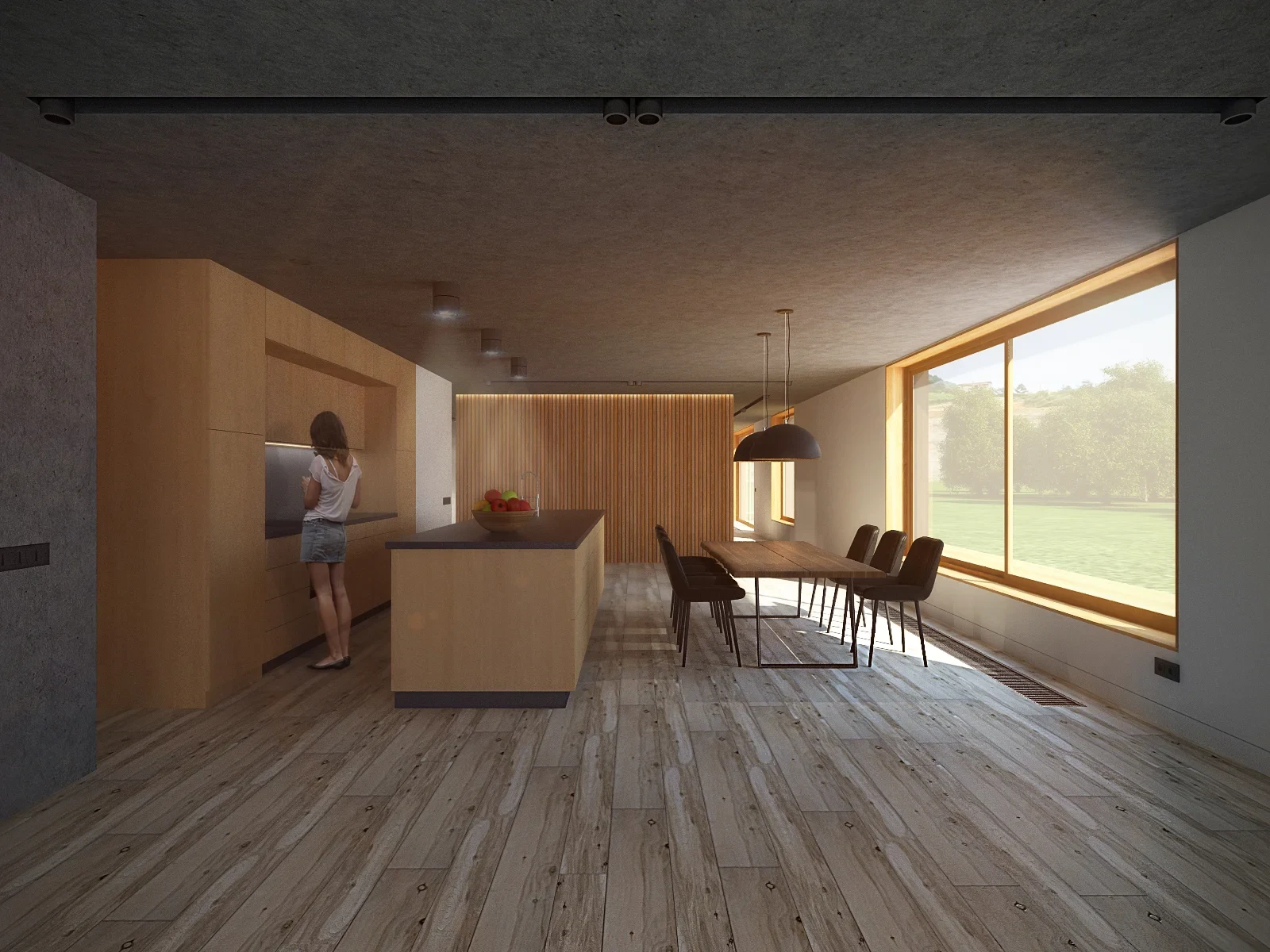 Дизайн проект загородного дома в стиле минимализм с элементами лофта