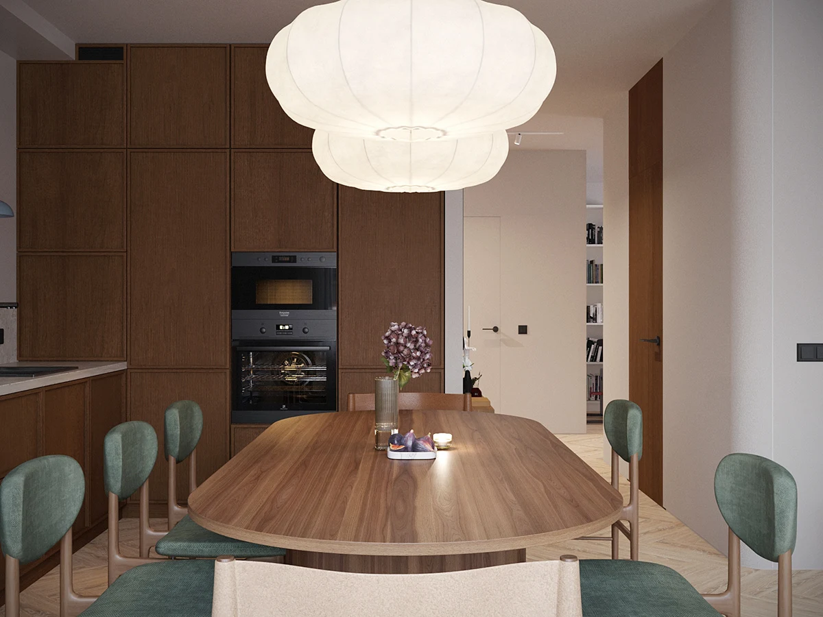 Mid-Century meets Japandi: modern eclectic apartment