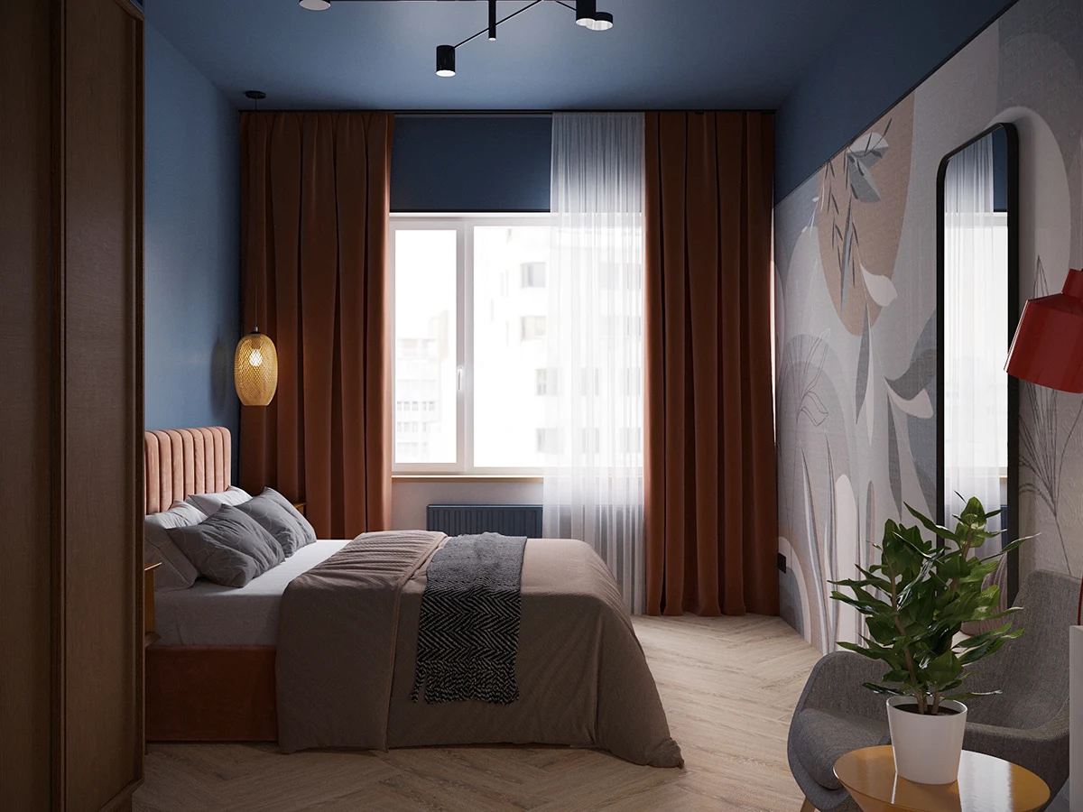 Mid-Century meets Japandi: modern eclectic apartment