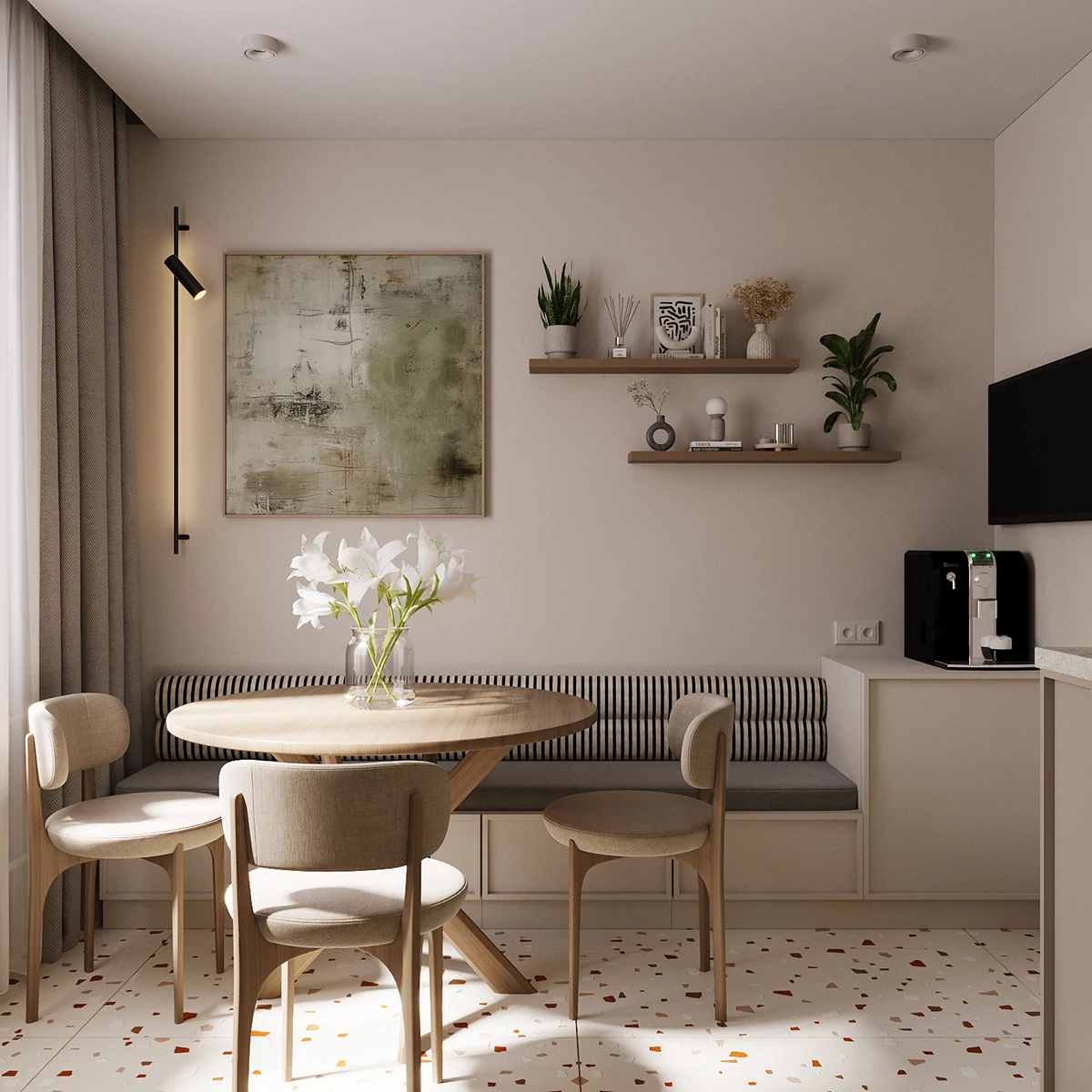 Neutral Ground. Calm beige interior