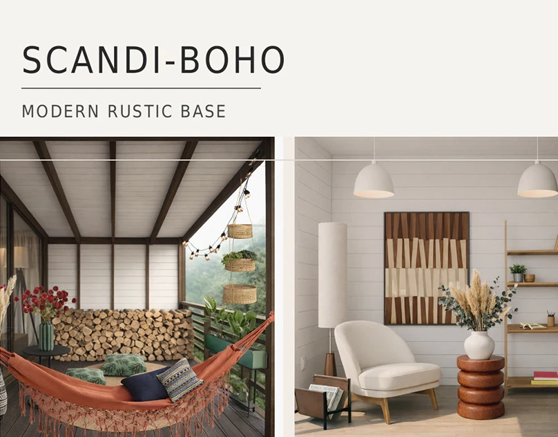 Scandi-boho with modern rustic base