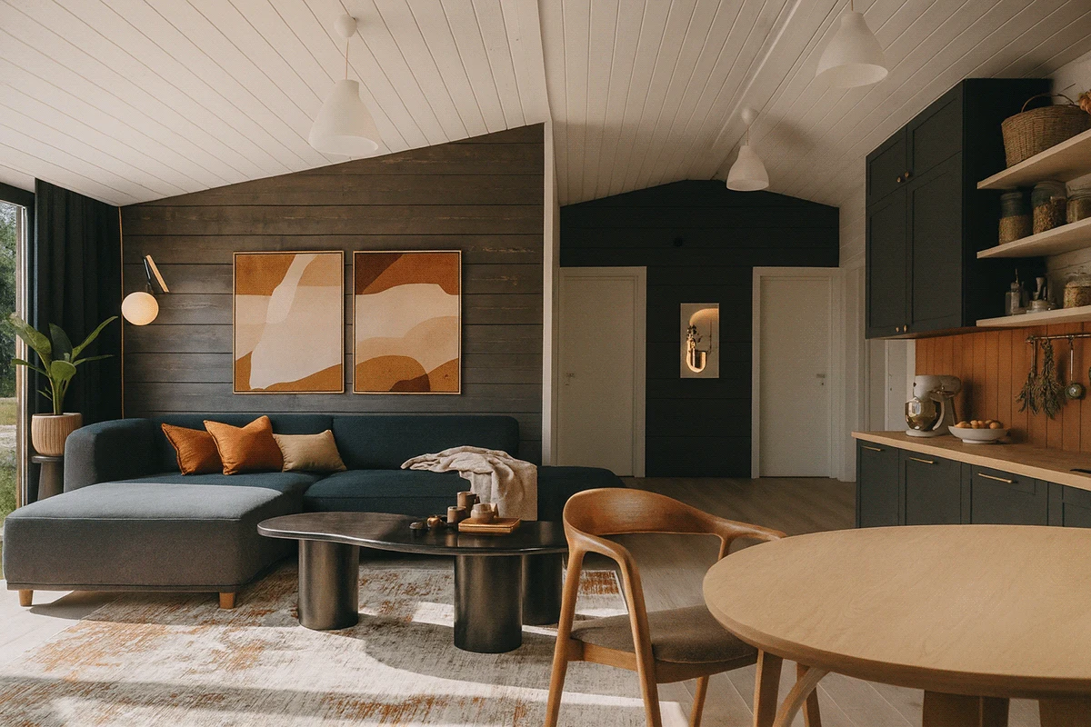 Scandi-boho with modern rustic base