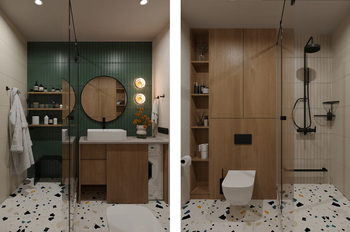 Mid-Century meets Japandi: modern eclectic apartment