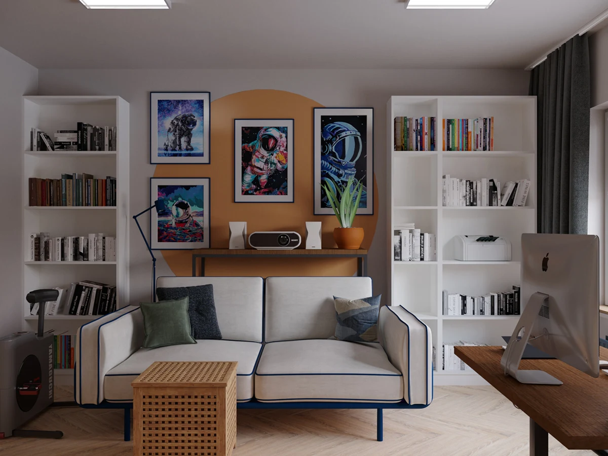 Mid-Century meets Japandi: modern eclectic apartment